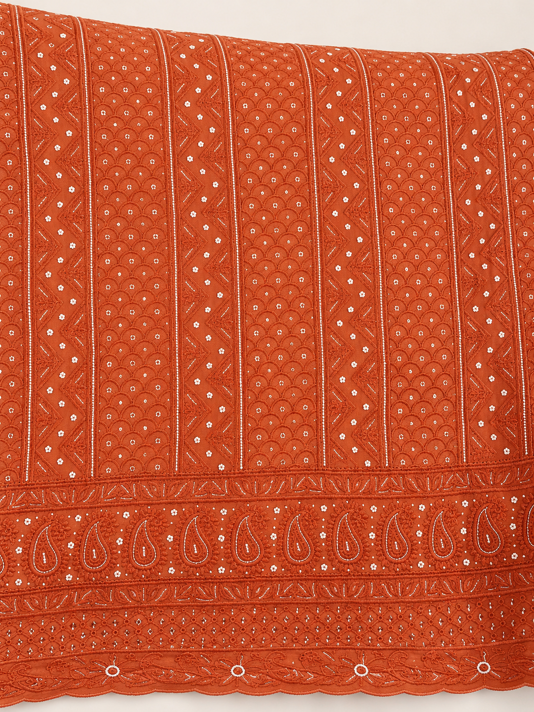 Heritage Chikankari Jaal Unstitched Suit Fabric with Dupatta | Pure Viscose Chiffon
